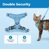 imageVoyager EscapeProof Stepin Lock Cat Harness ampamp 5ft NeopreneHandle Leash Set AllWeather Mesh with Reflective Stitching for Small to Large Cats by Best Pet Supplies Lavender 327 XSBaby Blue 327