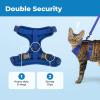 imageVoyager EscapeProof Stepin Lock Cat Harness ampamp 5ft NeopreneHandle Leash Set AllWeather Mesh with Reflective Stitching for Small to Large Cats by Best Pet Supplies Lavender 327 XSRoyal Blue 327