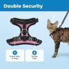 imageVoyager EscapeProof Stepin Lock Cat Harness ampamp 5ft NeopreneHandle Leash Set AllWeather Mesh with Reflective Stitching for Small to Large Cats by Best Pet Supplies Lavender 327 XSBlack TrimPink 327