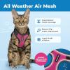 imageVoyager EscapeProof Stepin Lock Cat Harness ampamp 5ft NeopreneHandle Leash Set AllWeather Mesh with Reflective Stitching for Small to Large Cats by Best Pet Supplies Lavender 327 XSBlack TrimFuchsia 327