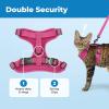 imageVoyager EscapeProof Stepin Lock Cat Harness ampamp 5ft NeopreneHandle Leash Set AllWeather Mesh with Reflective Stitching for Small to Large Cats by Best Pet Supplies Lavender 327 XSFuchsia 327