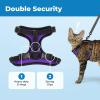 imageVoyager EscapeProof Stepin Lock Cat Harness ampamp 5ft NeopreneHandle Leash Set AllWeather Mesh with Reflective Stitching for Small to Large Cats by Best Pet Supplies Lavender 327 XSBlack TrimPurple 327