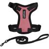 imageVoyager EscapeProof Stepin Lock Cat Harness ampamp 5ft NeopreneHandle Leash Set AllWeather Mesh with Reflective Stitching for Small to Large Cats by Best Pet Supplies Lavender 327 XSHarness Leash Set PinkBlack Trim
