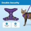 imageVoyager EscapeProof Stepin Lock Cat Harness ampamp 5ft NeopreneHandle Leash Set AllWeather Mesh with Reflective Stitching for Small to Large Cats by Best Pet Supplies Lavender 327 XSPurple 327
