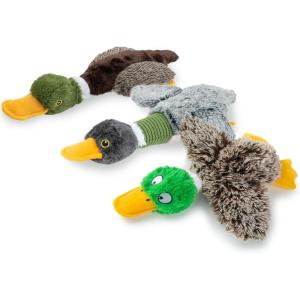 imageBest Pet Supplies Interactive Squeaky Dog Chew Toy Ideal Dog Toys for Chewers Small Medium ampamp Large Dogs and Fetch Lovers  Bunny Mauve MediumMallard Duck Gray  Gray  Brown