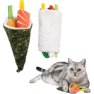 imageCatify by Best Pet Supplies Interactive Cat Toys  Plush MotionActivated ampamp Squeaking Toys with Premium North American Catnip for Indoor Cats ampamp Kittens  Meow Chase PlaysetSushi Roll Multicolored