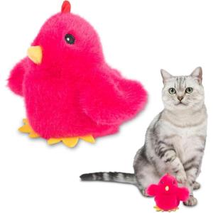 imageCatify by Best Pet Supplies Interactive Cat Toys  Plush MotionActivated ampamp Squeaking Toys with Premium North American Catnip for Indoor Cats ampamp Kittens  Meow Chase PlaysetFlapping Chick Fuchsia