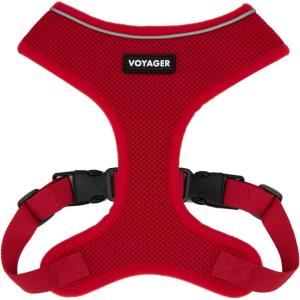 image:imageVoyager Aerolite Over The Head Dog Harness No Pull Breathable Air Mesh Vest Quick Dry with Reflective Stitching Adjustable Escape Resistant Harness for Small Medium Large Dogs  Beige MediumRed